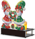 TDFERAN Diamond Art Kits for Adults Candlestick Holders Christmas 12x11cm Diamond Painting Candle Holder Candle Sticks Holder Decor for Pillar Candles for Halloween Decorations Santa Claus