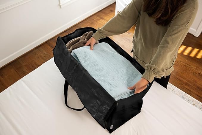 ClearSpace Oversized Moving Bags or Storage Bag – Large Moving Boxes with Backpack Straps, Zippers & Handles – Heavy-Duty Packing Bags for Moving, College Dorm, Christmas Decorations, 8 Pack