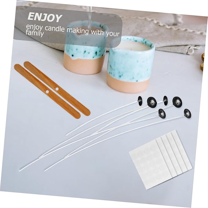 KONTONTY 1set Candle Making Kit Candle Wicks Wick Holders and Stickers Essential Supplies for Home Parties