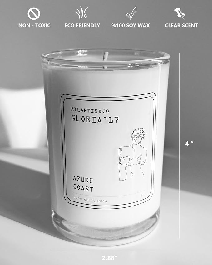 Azure Coast Scented Candle, 8oz Jar with Long-Lasting Burn, Giftable, Holidays,Birthdays