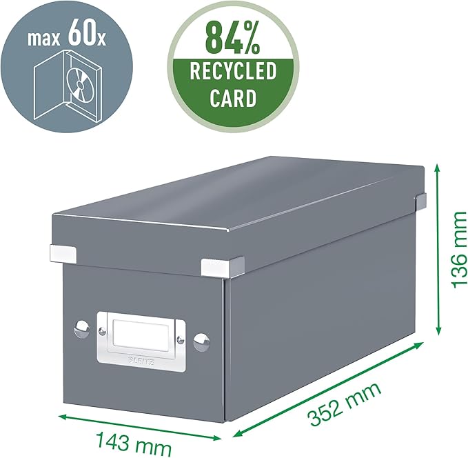 Leitz CD Storage Box, Purple, Click and Store Range, 60410062