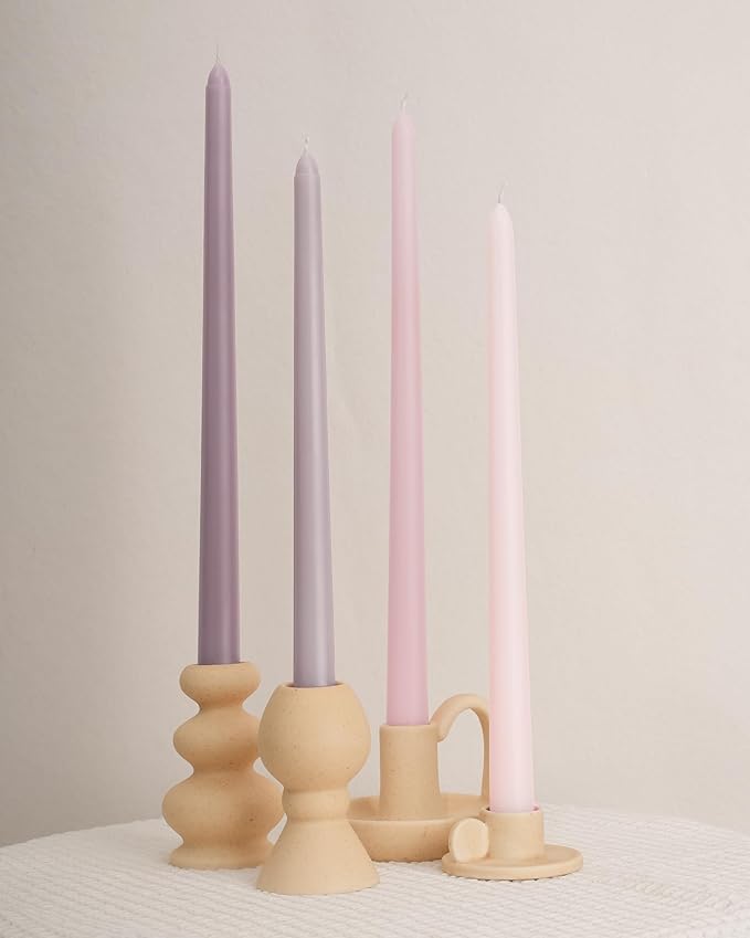 Viyffo 12 Inch Purple Taper Candles Set of 20 Unscented Smokeless Long Tall Tapered Candle for Candlesticks Sticks Wedding Advent Home Decor Dinner Christmas