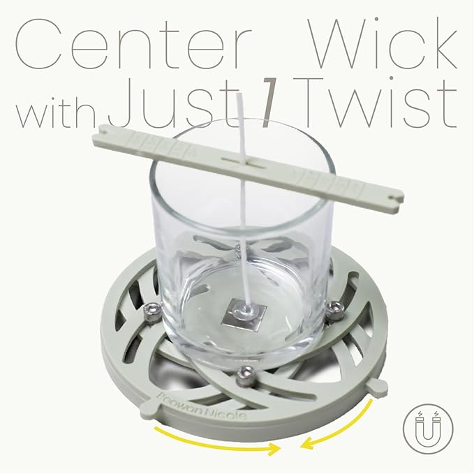 BOOWAN NICOLE Universal Wick Centering Setter Tool for Candle Making - Center & Set Wicks in 1 Second, Wick Holder for Most Candle Jar & Refill Sizes (Pro A0399*5)