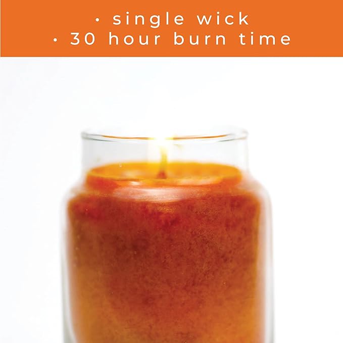 A Cheerful Giver - Orange Cinnamon Clove Baby Scented Glass Jar Candle (6oz) with Lid & True to Life Fragrance Made in USA