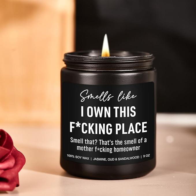 Funny Scented Candle, House Warming Gifts New Home, Housewarming Gifts for Women, Men, Couple, New Homeowner - First Apartment Essentials - Closing Presents for Home Buyers - 9 oz