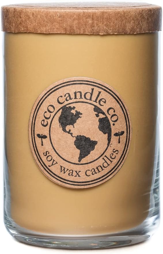 ECO CANDLE CO. Recycled Candle, Black Tea & Honey, 26 oz. - Scents of Spicy Tea, Nutmeg, Honey, & Orange - 100% Soy Wax, No Lead, Kraft Paper Label & Lid, Hand Poured, Phthalate Free