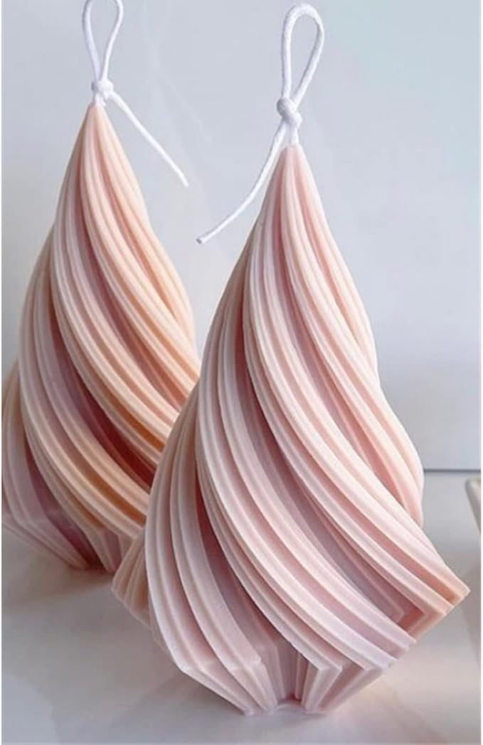 Conical Irregular Candle Mold Abstract Art Striped Candle Soap Silicone Mold Fondant Chocolate Cake Baking Mould Plaster Clay Resin Epoxy Mold Home Decor