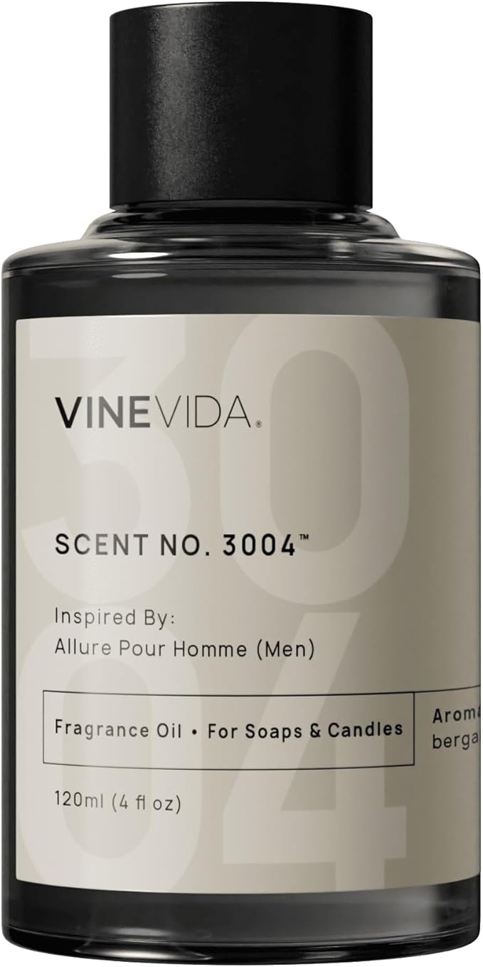 VINEVIDA Scent NO. 3004 Fragrance Oil - 120mL (4oz) - Inspired by: Allure Pour Homme (Men); Candle Fragrance Oil for Soy Candles - Soap Making Scents