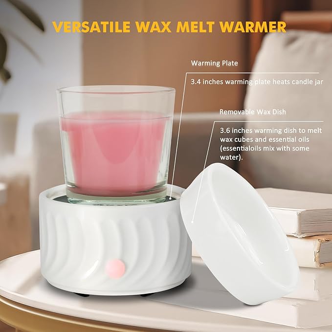 Bobolyn Wax Melt Warmer 4-in-1 Electric Ceramic Essential Oil Burner Warmer for Scented Wax Fragrance Melter for Home Office Bedroom Gifts for Her & Home Decor