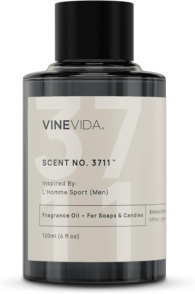VINEVIDA [4 Oz] Inspired by: L'Homme Sport (Men); Fragrance Oil for Candle Making and Soap Making - Premium Candle Scents for Soy Candles