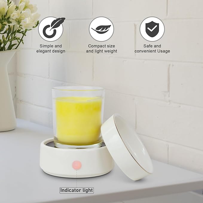 Candle Wax Melt Warmer with Safety Timer Auto Shut-Off Ceramic Electric Wax Burner Melter Timer Adjust Fragrance Intensity for Scented Wax Melts Candle Jars Essential Oils Home Office Gift Decor