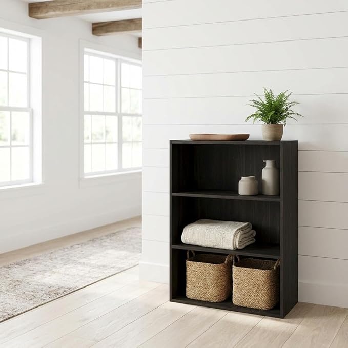 Furnifact Espresso Bookcase with Sturdy Wood Construction, Modern Design, Ideal for Home or Office Storage, Stylish and Durable Shelving Unit