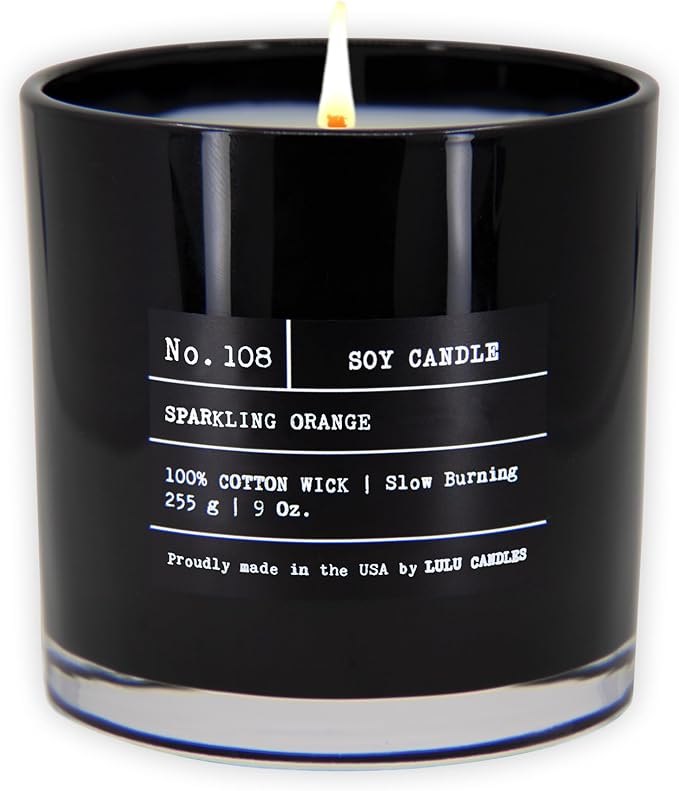 Lulu Candles | Sparkling Orange | Luxury Scented Soy Jar Candle | Hand Poured in The USA | Highly Scented Long Lasting (9 Oz.)