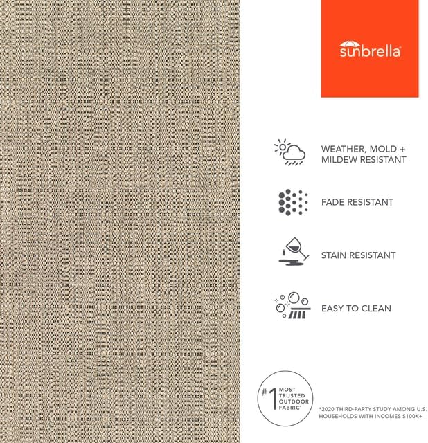 Sunbrella Outdoor Fabric by The Yard | Linen Stone (Textured) | Official Sunbrella Seller | Indoor or Outdoor Upholstery Fabric for Chairs, Cushions, Drapery, Pillows, Furniture
