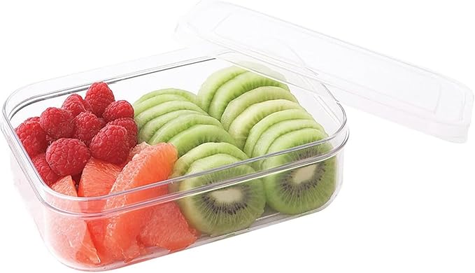 Lustroware Airtight Food Storage Container Set of 3, Micro Clear BPA Free Shatterproof Canister with Lid, Dishwasher Microwave Safe, Fridge Pantry Refrigerator Organizer, Made in Japan (1.4 qt, 45 oz)