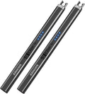 RAYONNER Rechargeable Electric Candle Lighter Windproof Plasma Arc Lighter for Deep Jars BBQ Camping Flameless Fire Starter Christmas Stocking Stuffers Gift (2 Pack - Black)