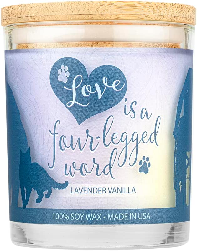 One Fur All Pet House Sentiments Candle - Lavender Vanilla - Gift for Pet Lover - Pet Odor Eliminator Candle - Plant-Based Wax Candles - Non-Toxic - Pet-Friendly