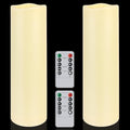 2 Pack Extra Large Outdoor Candles with Timer Waterproof, 14" x 4" Flickering Flameless Candles Battery Operated with Remote, Tall LED Pillar Candle for Outdoor Lantern, Patio, Porch, Ivory