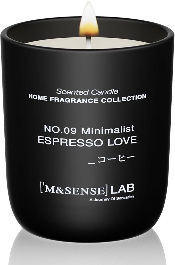 M&SENSE Natural Soy Candle| Espresso Coffee | 5.3 oz | Mini Spring Scented Candles for Relaxation, Valentines Day Gift, Home Décor | for Bedroom, Office, Party Small