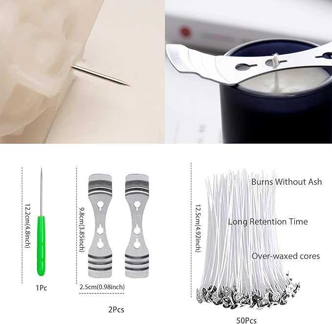 Silicone Candle Molds Big Set for Candle Making With Wicks, 6Pcs 3D Resin Mold for Wax Candle Soap DIY Scented Candle, White