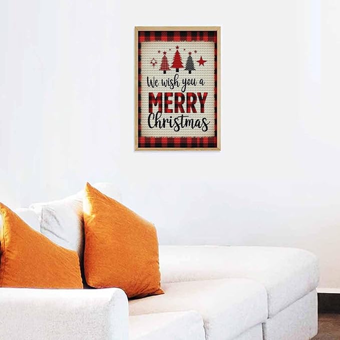 AIVKIEJK Diamond Painting Kits for Adults - Merry Christmas Welcome Painting DIY 5D Full Drill Diamond Dots Paintings with Diamonds Gem Art and Crafts Home Decor 8"x12"