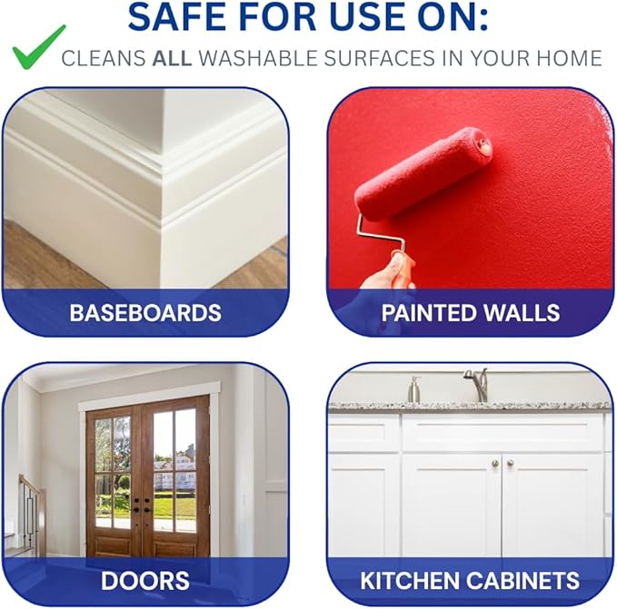 812 Wall Cleaner Spray – Safely Cleans Painted Walls, Baseboards, Kitchen Cabinets, Doors & More | Family & Pet Friendly | Made in America | 24oz.