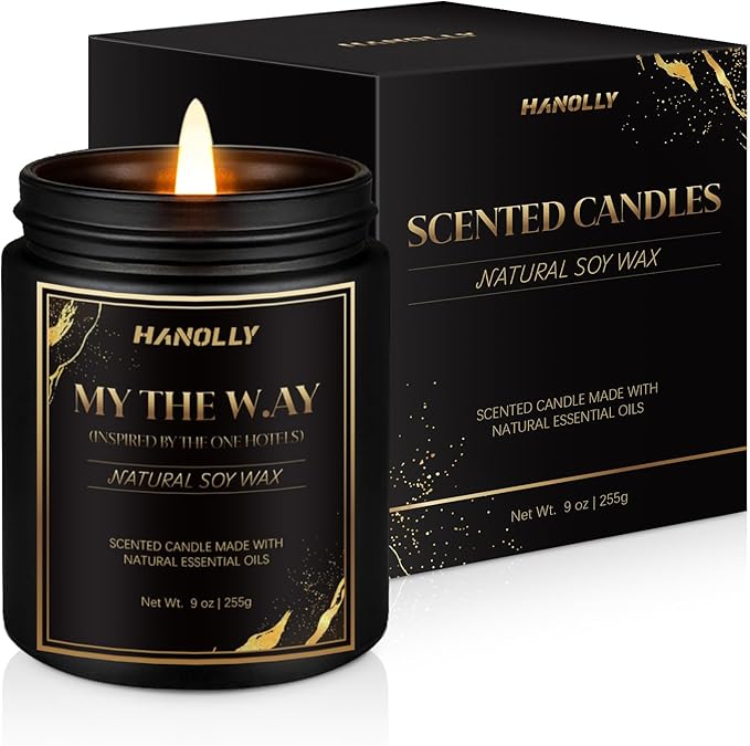 My The W.ay Hotel Candle, 9 oz Scented Candles for Home Soy Candle Wax, Inspired by The One Hotels, Luxury Long Lasting Aromatherapy Jar Candle Gifts for Men Women