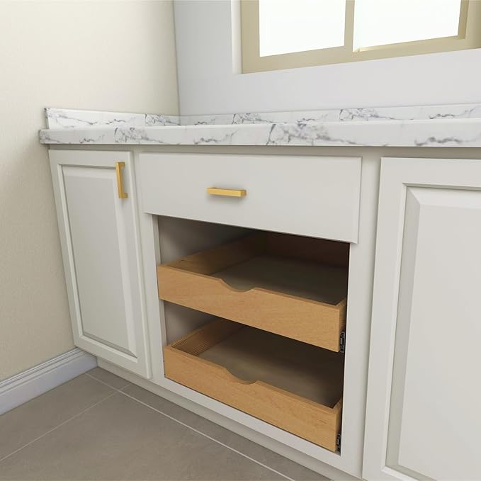 Elysian Slide Out Drawers for Kitchen Cabinets 21‘’W × 21‘’D, Strong Pull Out Drawers for Cabinets, Kitchen Organizers and Storage Solution for Heavy Pots and Appliances