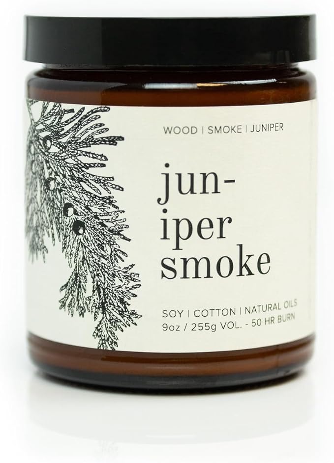Broken Top Juniper Smoke Pure Soy Candle | 9 oz. | Wood, Smoke & Juniper 50-Hour Burn Time. Natural Cotton Wick, Vegan, No Parabens, No Phthalates