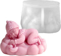Sleep Baby Shape Cylinder Candle & Resin Mold - Resin Casting Silicone Molds for Home Decor & Candle Making Wave Spiral Mold