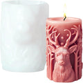 Elk Candle Moulds for Candle Making, Deer Pattern Pillar Candle Mold, Christmas Reindeer Silicone Mold for Soy Wax Candle, Aromatherapy Candle, Gypsum, Plaster, Home Decor (Deer Molds)
