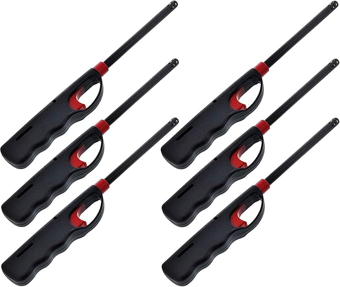 Lot of 6 Gas Lighters 11" Butane Stove Kitchen Fireplace BBQ Grill Utility Lighter