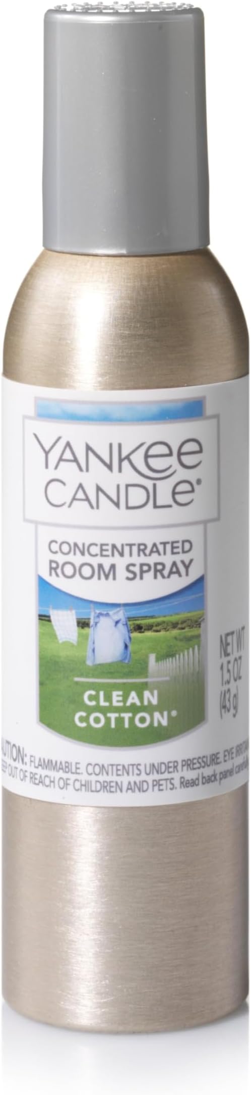 Yankee Candle Concentrated Air Freshener Room Spray, Odor Eliminator for Home, Bathroom, Clean Cotton, 1.5 Oz (Pack of 6)