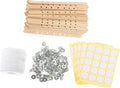 VILLCASE 1set Candle Making Kit Wicks Centering Devices and Stickers for DIY Candle Creation Wooden Wick Holders for Stable Burning and Easy Labeling