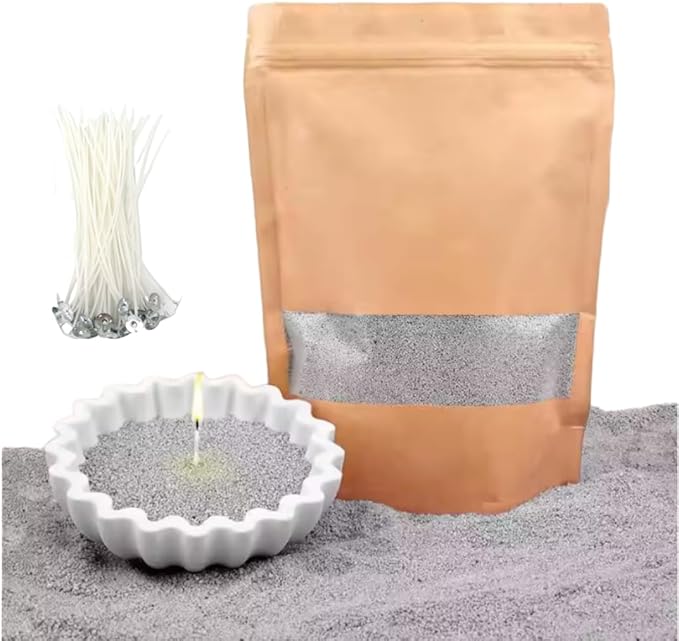 PHYMAT Multi-Color Candle Wax Sand with 50pcs Wicks, 1.1LB Pearled Candle Sand Wax, Refillable Plant Colored Candle Wax Bulk Kit for DIY Handmade Candle Making, Party, Wedding, Home Decor