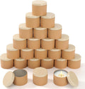 Honeydak 36 Pcs 4oz Brown Candle Jars Bulk Candle Tins Small Empty Containers with Metal Wood Grain Printing Lids for Making DIY Jars Storage Wedding Gifts