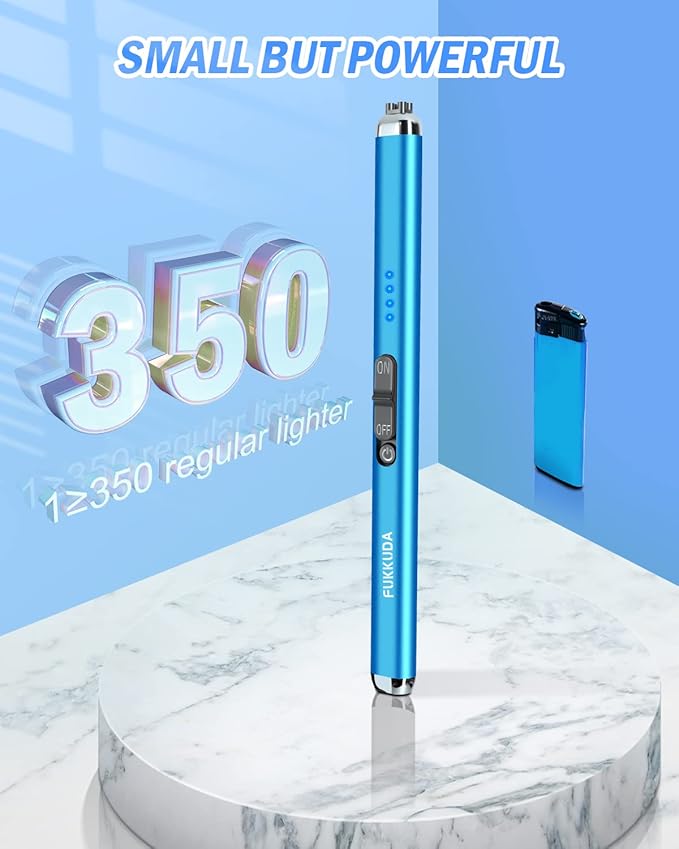 【Upgraded 】 Dual Arc Electric Candle Lighter Rechargeable USB Lighter Plasma Arc Lighters for Candle (Saphhire Blue)