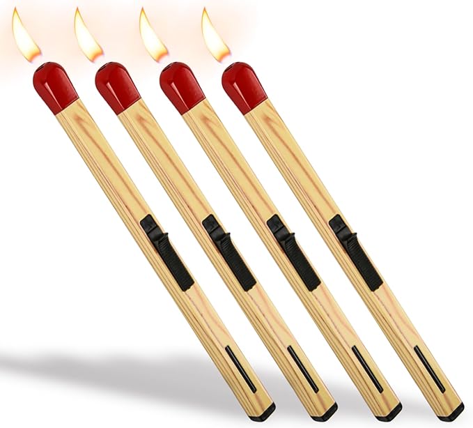 Giant Match Stick Shaped Multipurpose Butane Refillable Lighter (4 Pack)