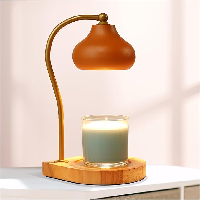 Candle Warmer Lamp,Dimmable Electric Candle Warmer Melter,Compatible with Large Jar Candles,Home Decoration Gifts for Women,Wedding,Birthday(Orange-B)