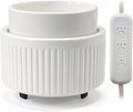 VICTORIA AROMA Ceramic Wax Warmer with Timer, Candle Wax Melter & Wax Burner for Scented Wax Melts, Electric Fragrance Wax Melt Warmer for Home Office Decor Ideal Gift（White）