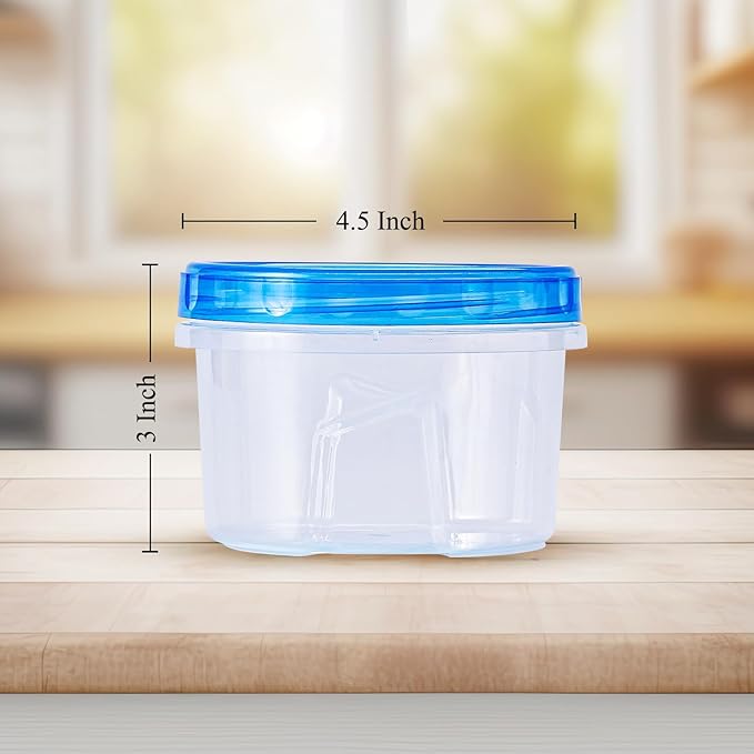 RFAQK 24 PCS Freezer Storage Containers with Lids-12 Plastic 16 oz Deli Containers with 12 Screw Lids-Freezer Containers for Soup with Twist Top Lids-Reusable Plastic Box for Lunch, Gym, Travel