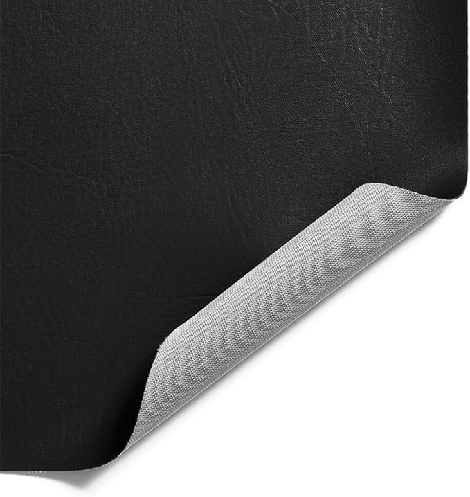 Ottertex Vinyl Fabric Faux Leather Pleather Upholstery 54" Wide by The Yard (10 Yard, Black)