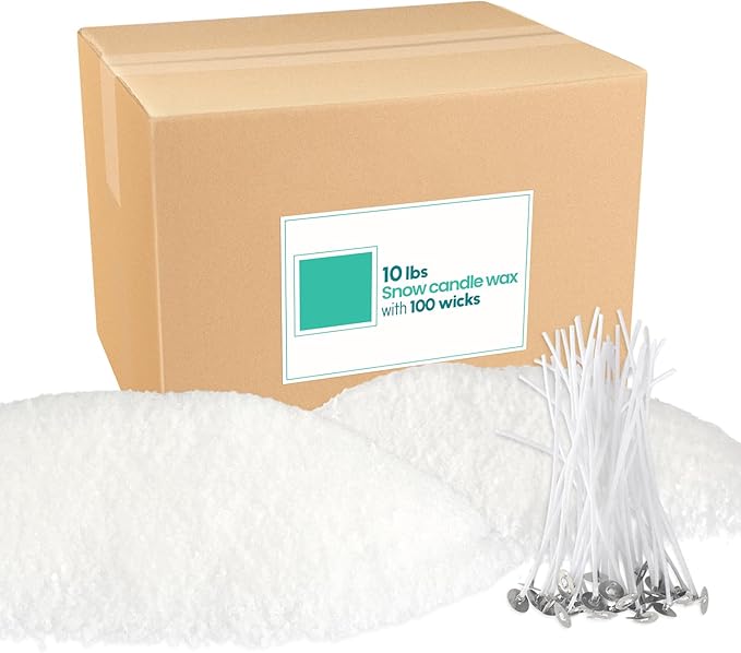 CLTNIKET 10LB Natural Pearled Candle Making Kit with 100 Cotton Wicks, Reusable and Refillable Pearled Candles for DIY Sand Candle Making