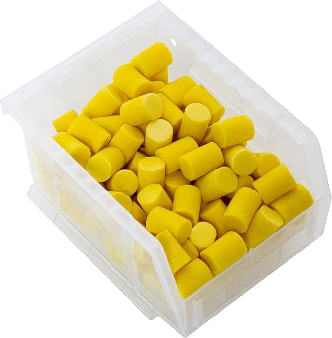 Akro-Mils 30210 AkroBins Plastic Storage Bins, Space-Saving Stackable Bins for Garage, Pantry, Craft Organization, 5" x 4" x 3", Clear, 6-Pack