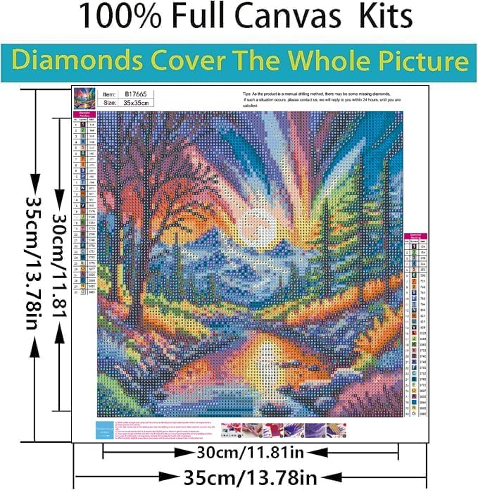 Aurora Diamond Art Painting Kits for Adults,Landscape 5D Diamond Painting Kits for Beginners,DIY Full Drill Diamond Dots Paintings with Diamonds for Adult Decor Wall Decor for Home 13.7x13.7 in