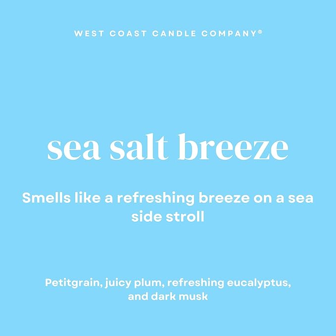 Sea Salt Breeze | Pet Friendly Candle | Soy-Free Coconut Apricot Wax | Clean Burning | Non-Toxic | Veterinarian Approved | Pet Odor Eliminator | Air Freshening Scented Candle | 9 oz