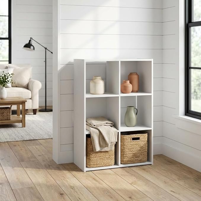 Furnifact White Bookcase with Durable Wooden Construction, Modern Design, Ample Storage, Stylish Finish, Ideal for Home or Office Use