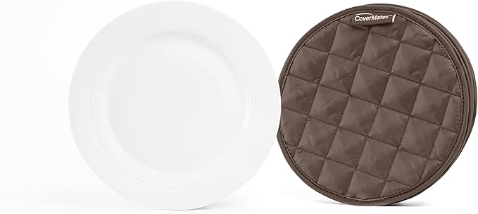 Covermates Keepsakes Quilted Dish Dividers – Set of Padded Plate Protectors for China & Dinnerware Storage, Scratch Protection, Machine Washable, Bronze