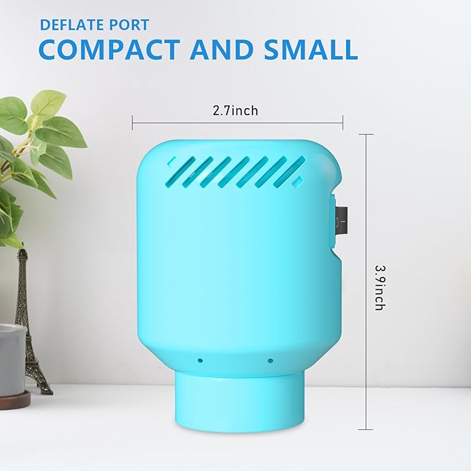kissleaf Electric Pump for Vacuum Storage Bags, Air Pump for Compression Bags,Portable Vacuum Pump for Various Sealer Bags, Suitable for Common Vacuum Bags-Blue (No Storage Bags)