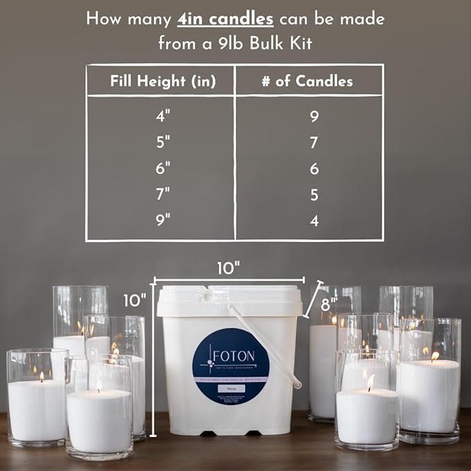 Foton Pearled Candle 9lb - Bulk Snowy Cider Scented Non Toxic Luxury Long Lasting Powder Wax Sand Candles - Refillable Pearl Foton Candle Sand with 100 Wicks for Candles Making